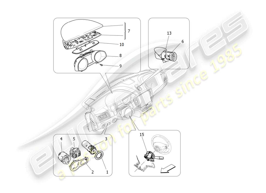 maserati ghibli (2015) dashboard devices parts diagram