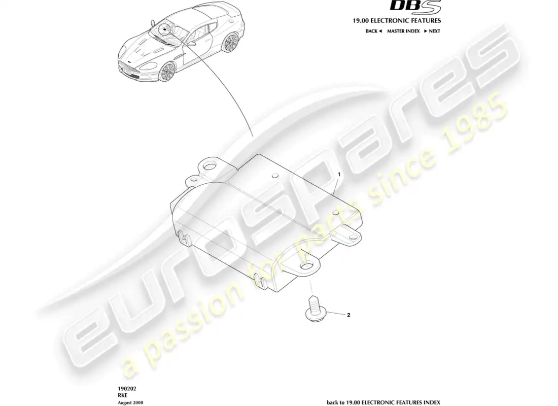 aston martin dbs (2012) rke parts diagram