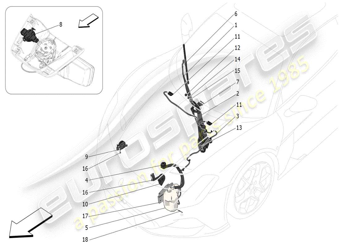 maserati mc20 (2024) external vehicle devices parts diagram