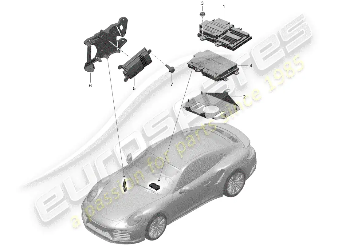 porsche 2016 (991-1 turbo) amplifier parts diagram