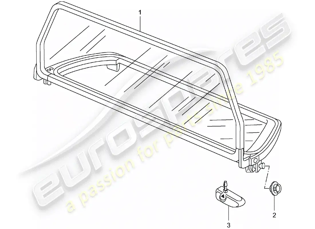 porsche 2002 (996) windscreen parts diagram