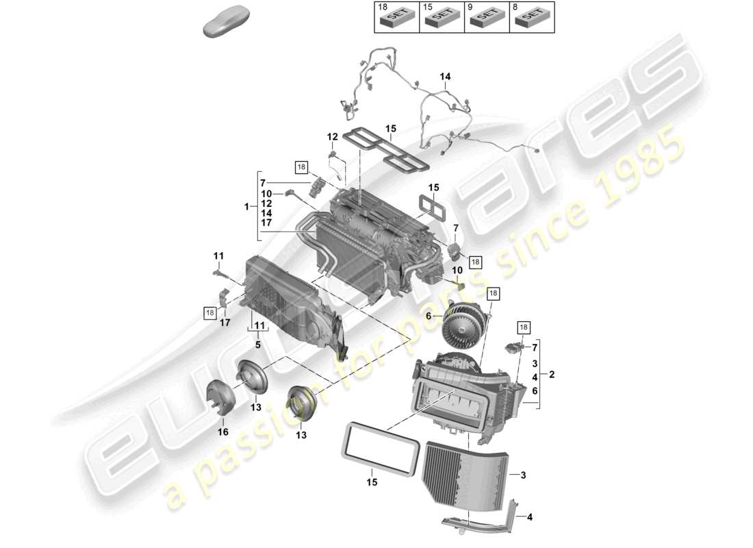 porsche 2024 (panamera 976) air conditioning 4-zone air-conditioning system part diagram