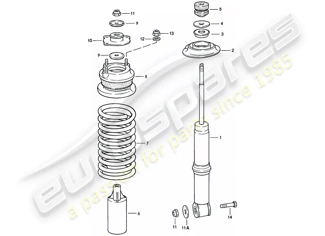 porsche 1981 (928) suspension - front axle parts diagram