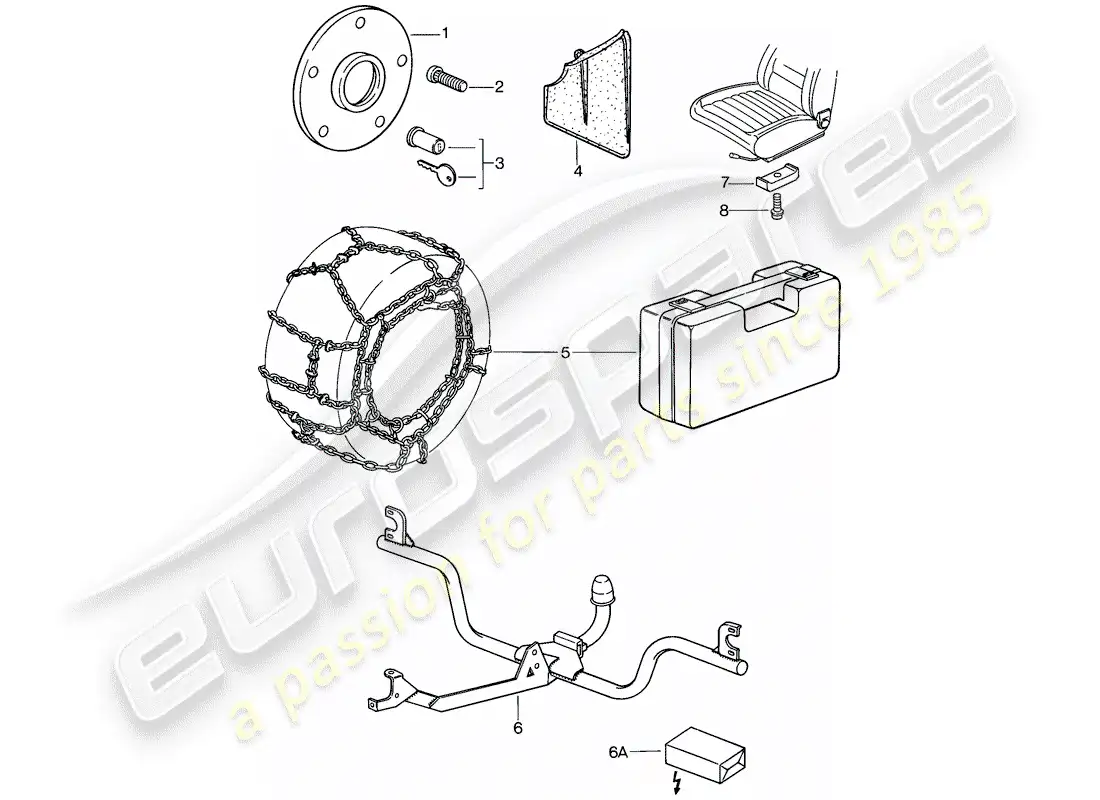 porsche 1981 (928) accessories parts diagram