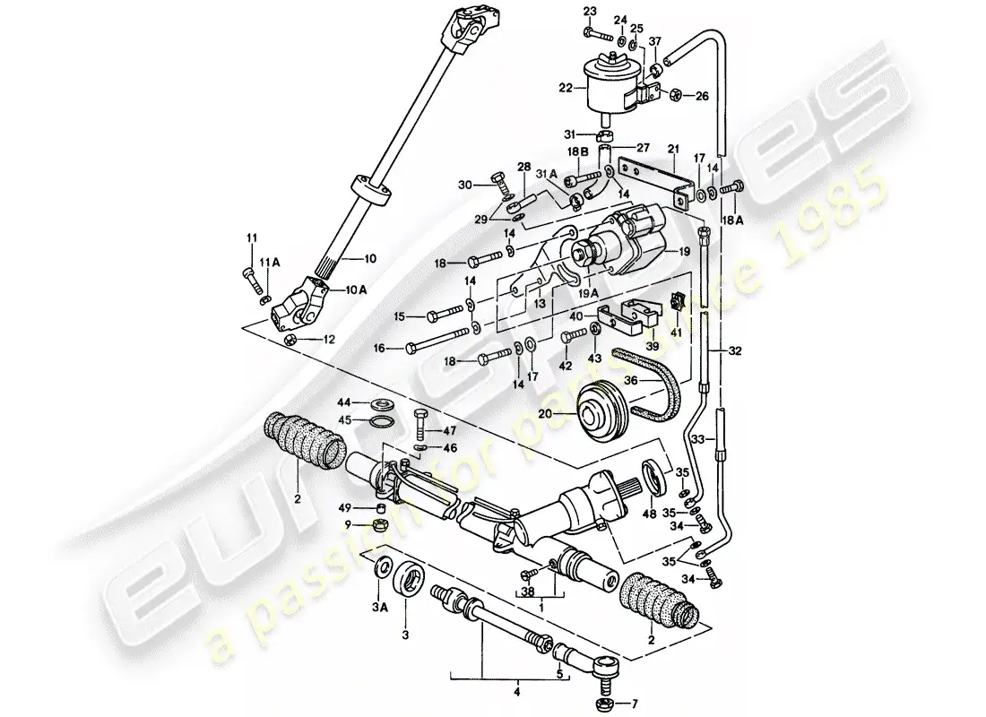 porsche 1980 (928) steering gear - tie rod - see technical information - nr-4/20 parts diagram