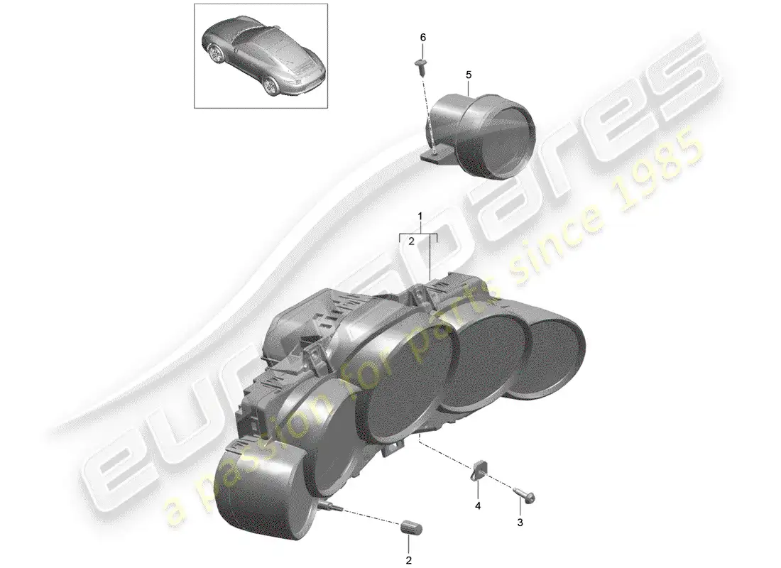 porsche 2015 (991-1) instruments parts diagram
