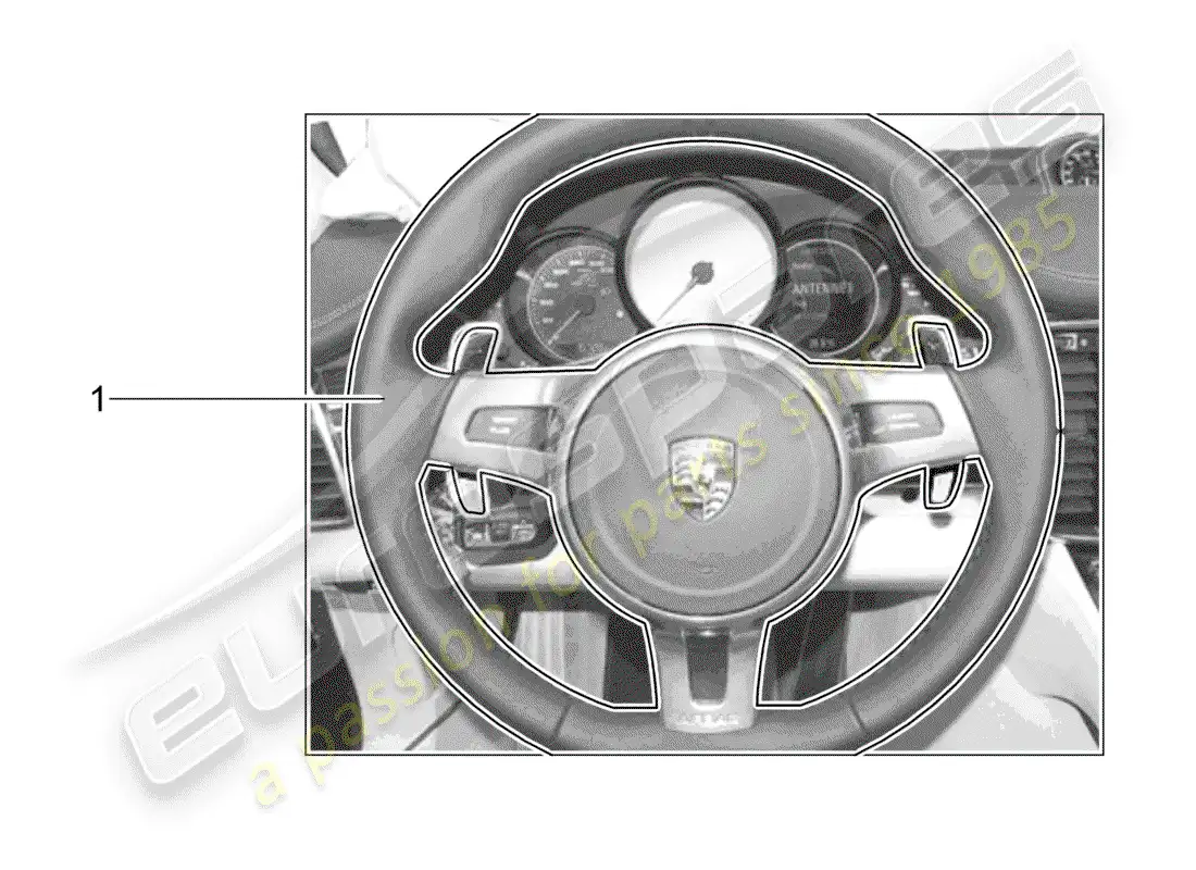 porsche 2018 (tequipment panamera) sports steering wheel parts diagram