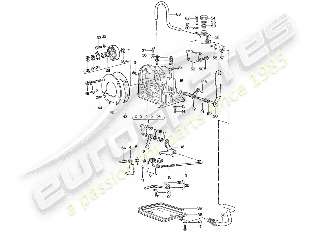 porsche 1979 (924) transmission case - automatic transmission part diagram