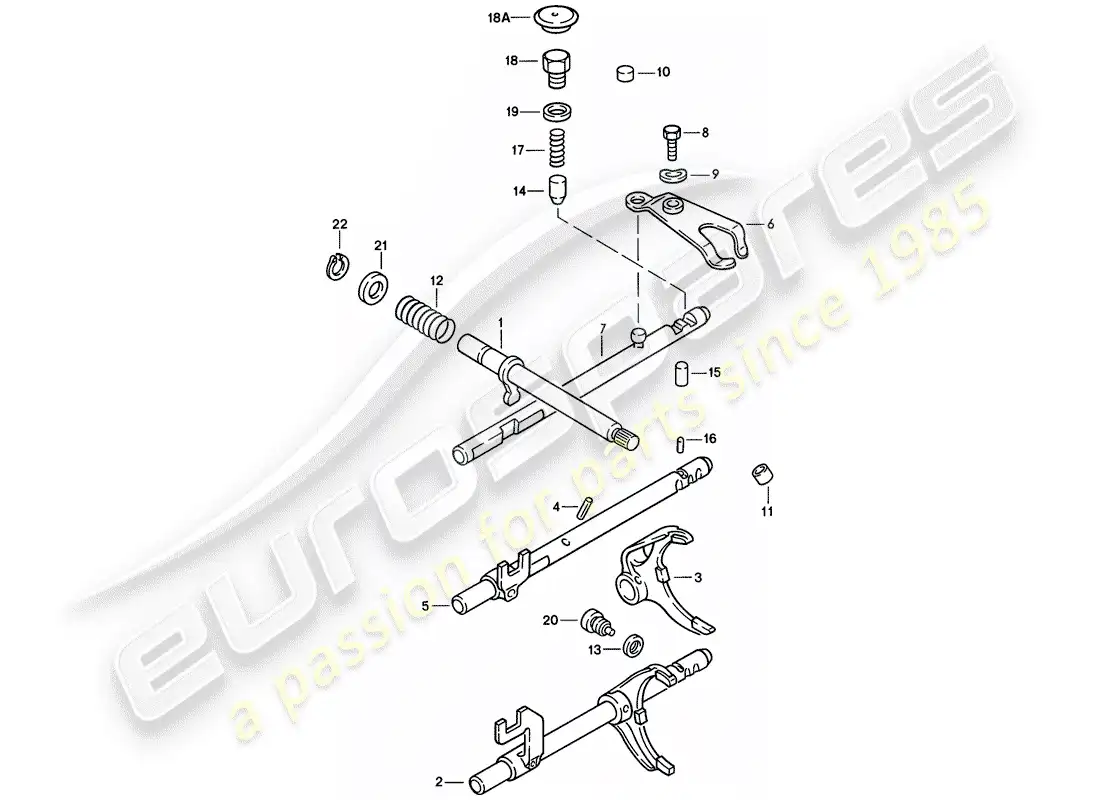 porsche 1979 (924) transmission control - 4-speed parts diagram