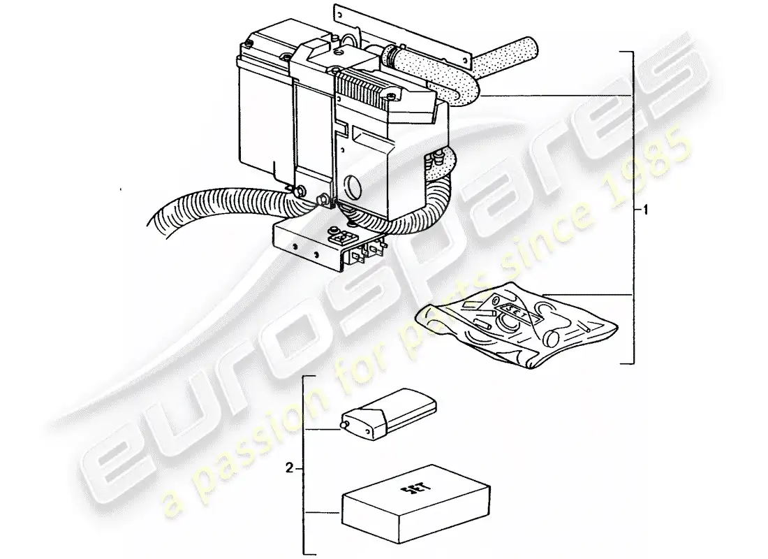 porsche 2009 (tequipment) optional heating parts diagram