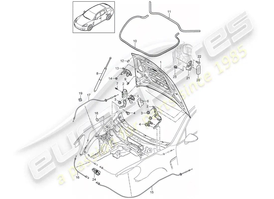 porsche 2014 (panamera 970) cover parts diagram