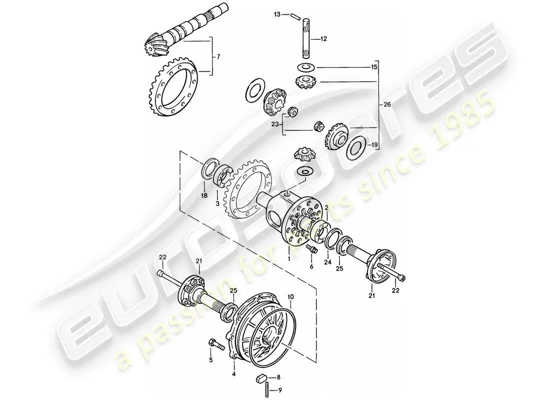 porsche 1979 (924) differential - 4-speed parts diagram