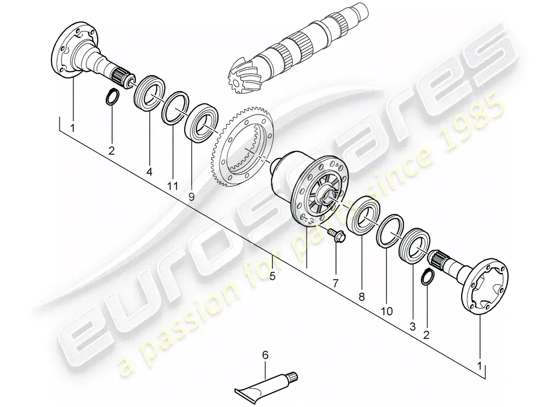 porsche 2008 (997-1) repair kit parts diagram