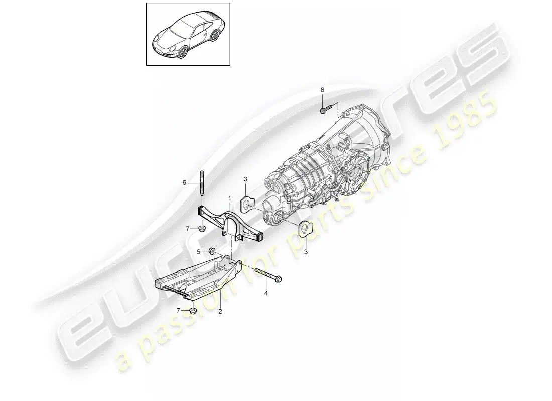 porsche 2011 (997-2) transmission suspension parts diagram