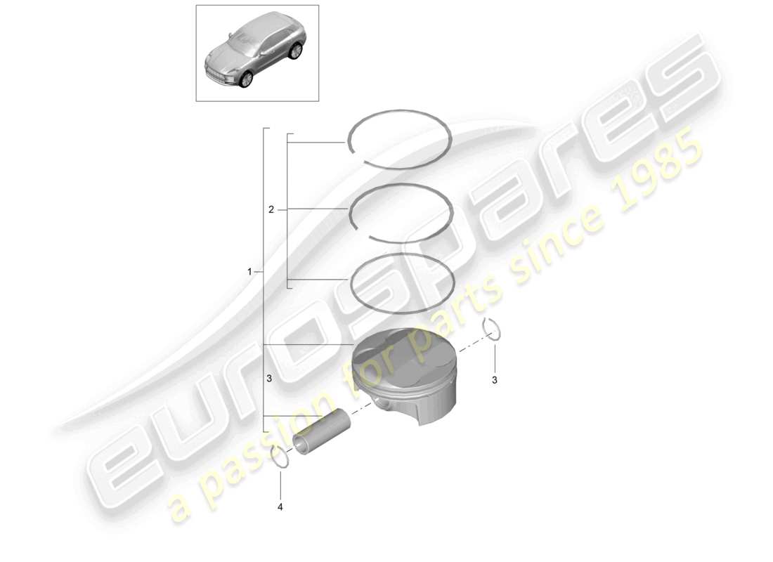 a part diagram from the porsche 2021 (macan) parts catalogue