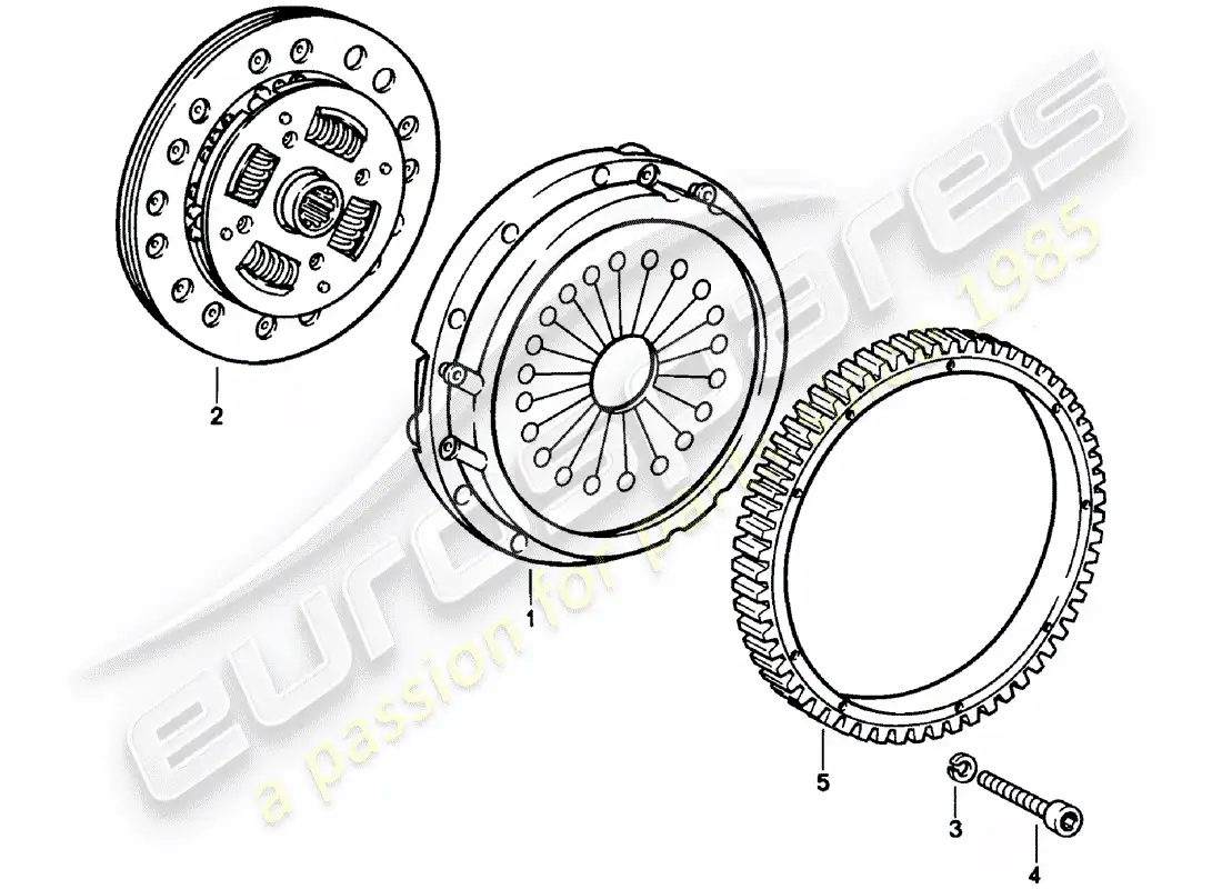 porsche 1981 (911) clutch parts diagram