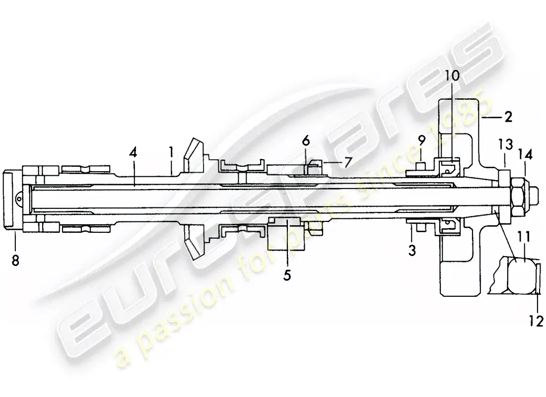 porsche 1964 (356b/356c) camshaft - and - flywheel weights - intake - cylinder - 1 + 2 - and - cylinder - 3 + 4 parts diagram
