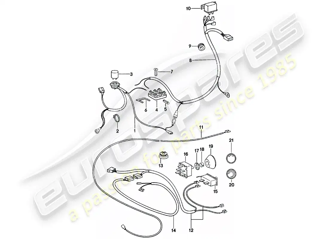 porsche 1981 (911) electrical components - for - air conditioner parts diagram