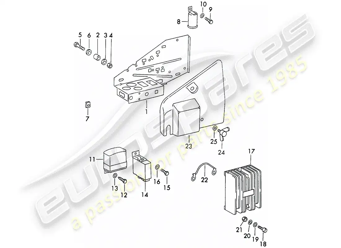 porsche 1971 (911) plate parts diagram