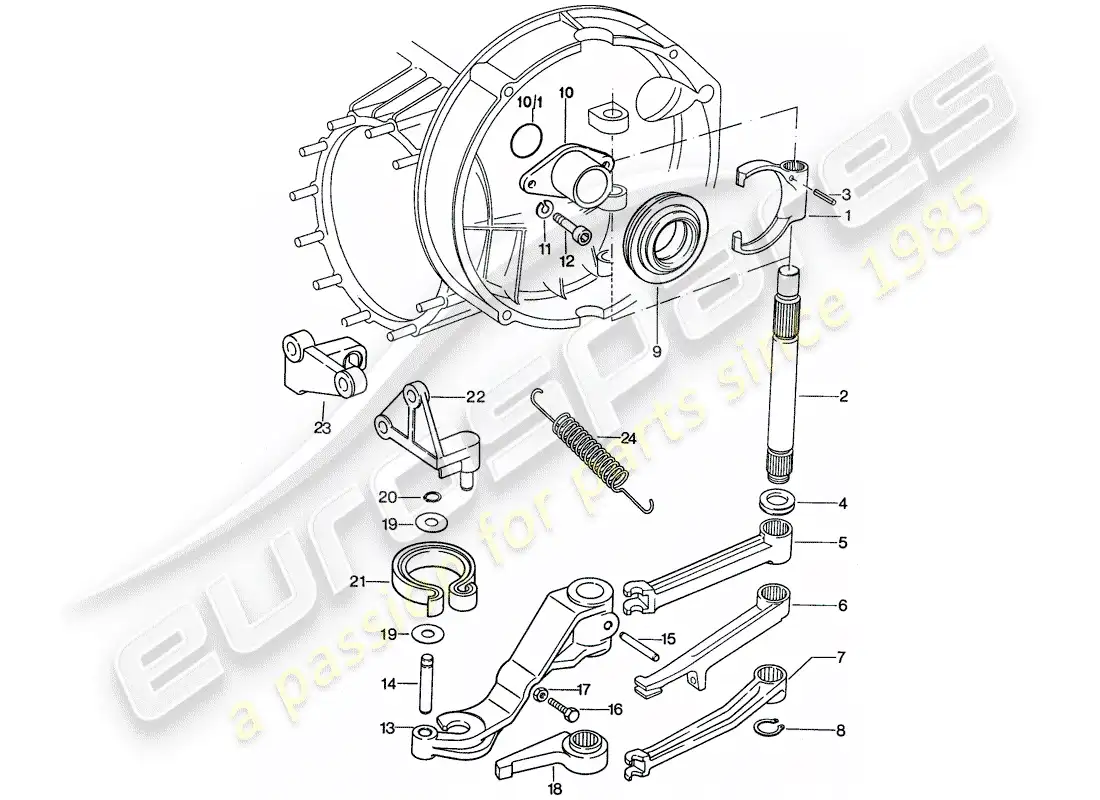 porsche 1977 (911) clutch release parts diagram