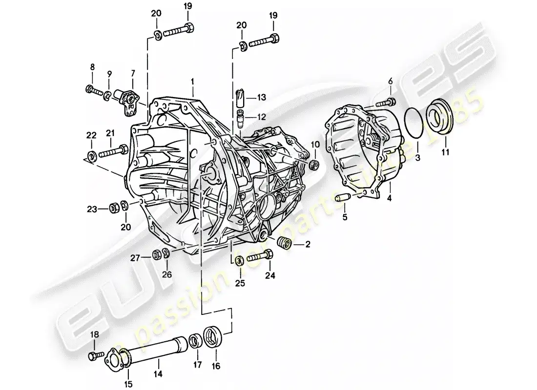 porsche 1979 (924) replacement transmission - transmission case - 4-speed parts diagram