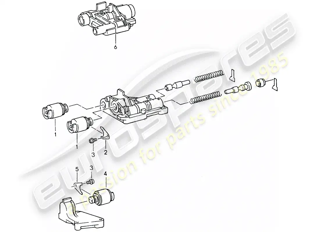 porsche 1997 (993) tiptronic - solenoid valve parts diagram
