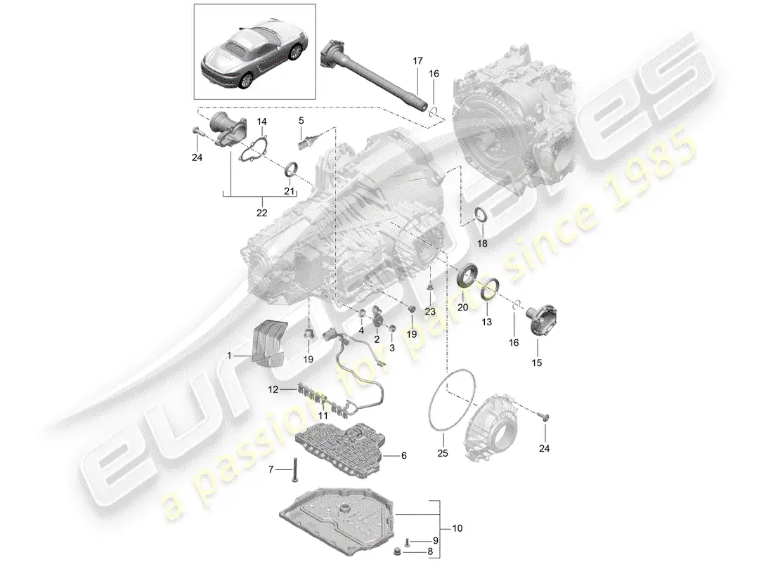 porsche 2018 (718 boxster) - pdk - parts diagram