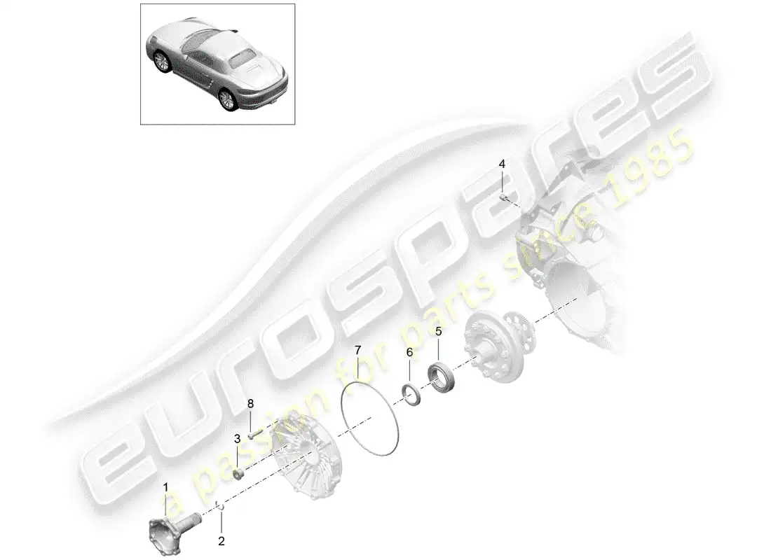 porsche 2018 (718 boxster) manual gearbox parts diagram