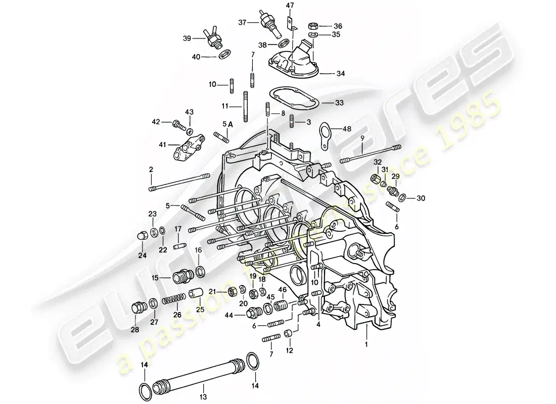 porsche 1989 (911) crankcase - repair set for maintenance - see illustration: parts diagram