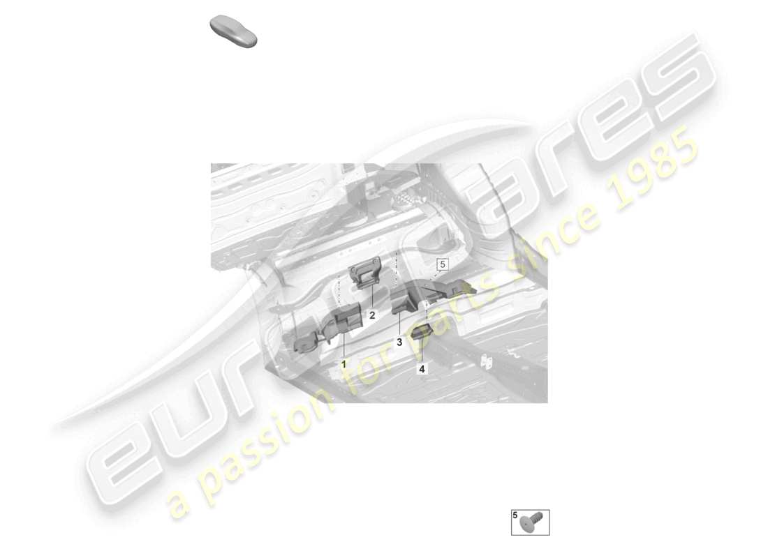porsche 2021 (taycan 9j1-1) underbody sound absorbers part diagram