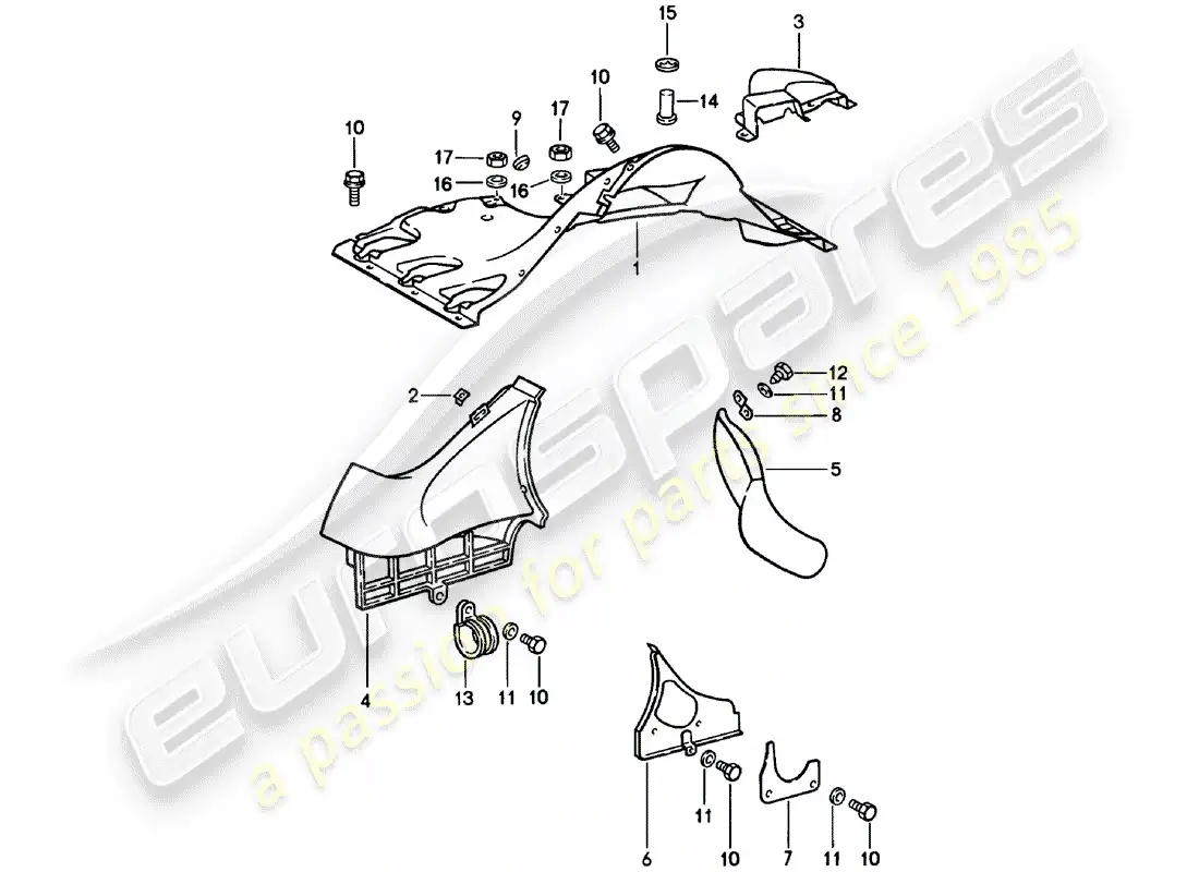 porsche 1978 (911) air duct parts diagram