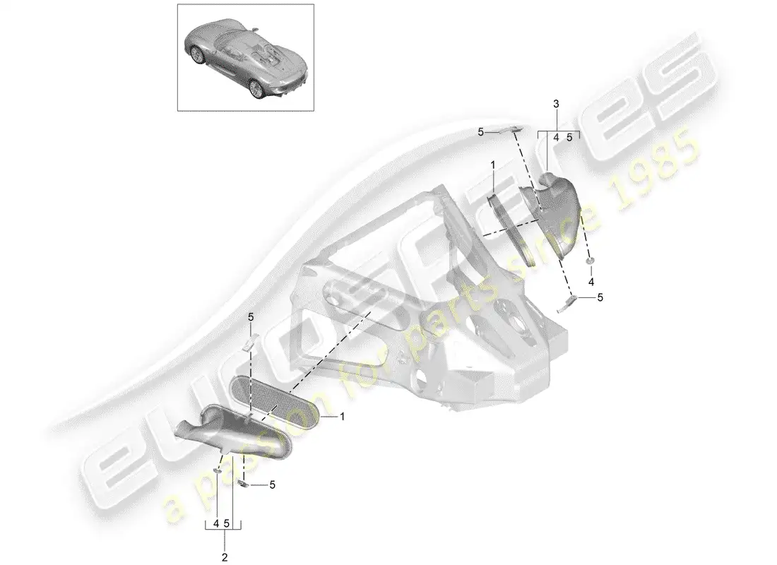 porsche 2015 (918 spyder) air cleaner system parts diagram