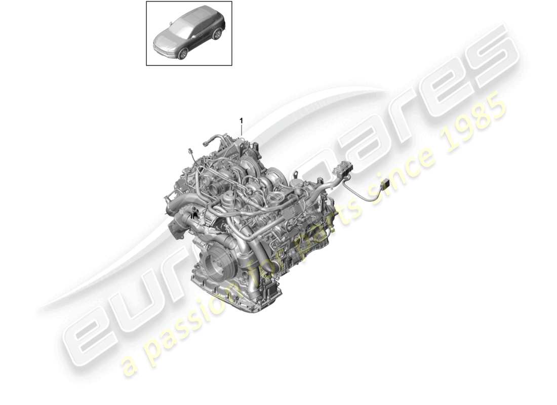 porsche 2022 (cayenne e3 9ya/9yb) replacement engine (complete) part diagram