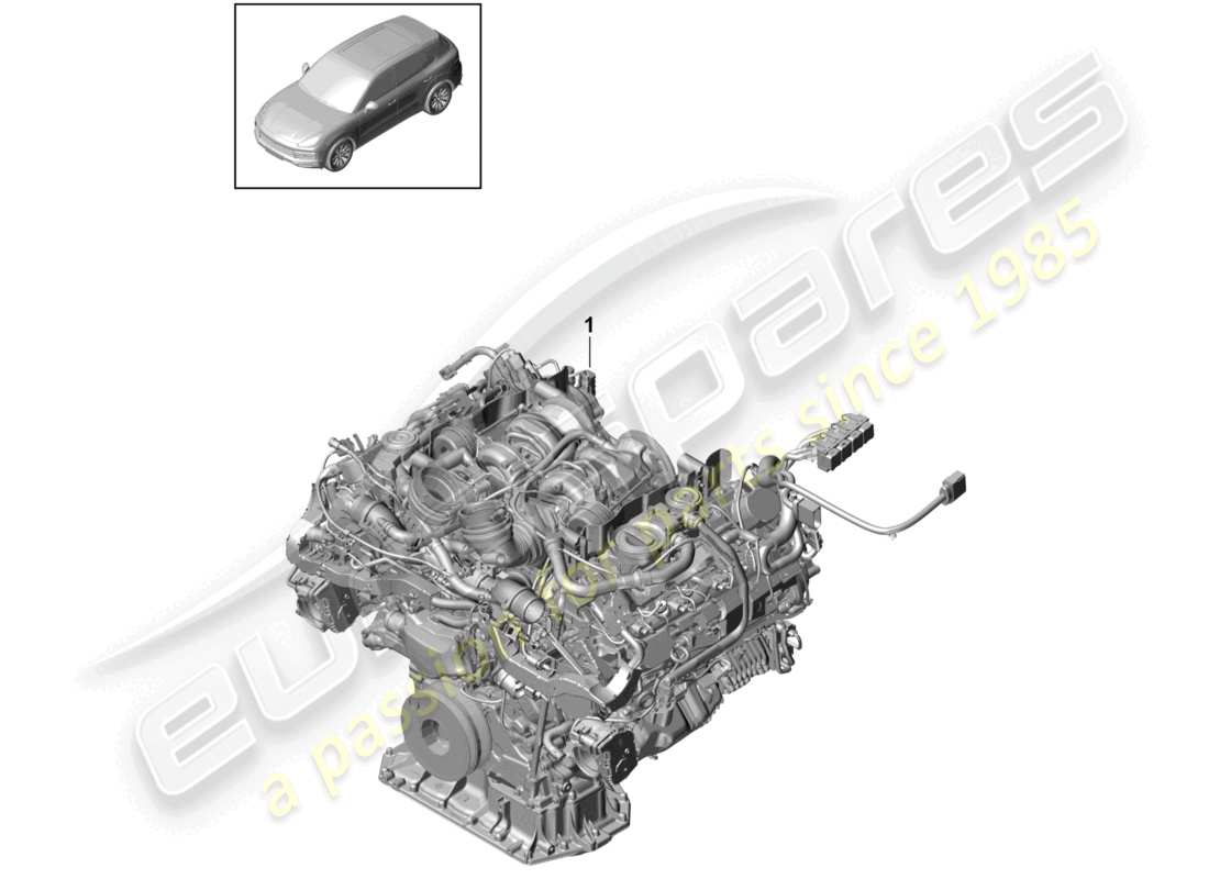 porsche 2022 (cayenne e3 9ya/9yb) replacement engine (complete) part diagram