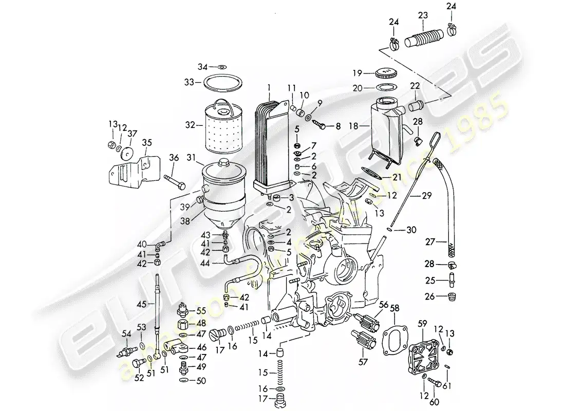 a part diagram from the porsche 911 parts catalogue