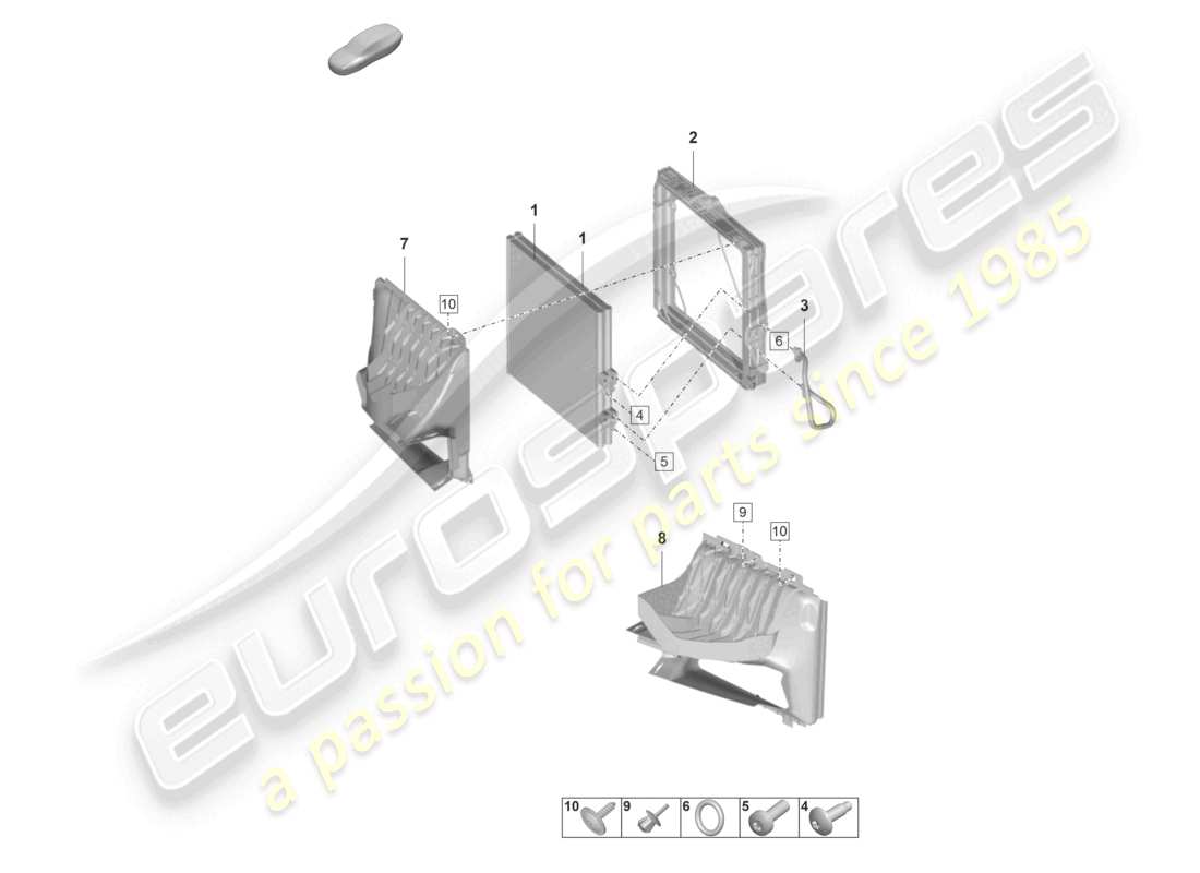 porsche 2021 (taycan 9j1-1) air conditioning condenser part diagram