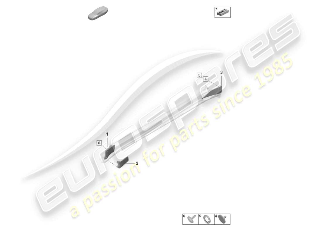 porsche 2022 (taycan 9j1-1) spoiler sill part diagram