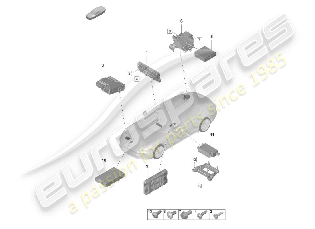 porsche 2022 (panamera 971-2) central computer display microphone multimedia interface chip card reader for road toll system amplifiers mobile d - mj 2022>> part diagram