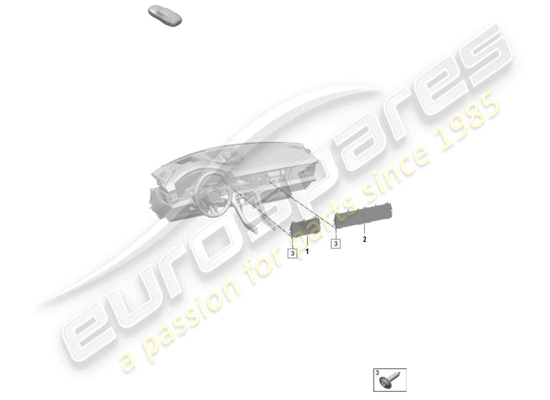 porsche 2025 (taycan 9j1-2) display unit and control panel with touchscreen part diagram
