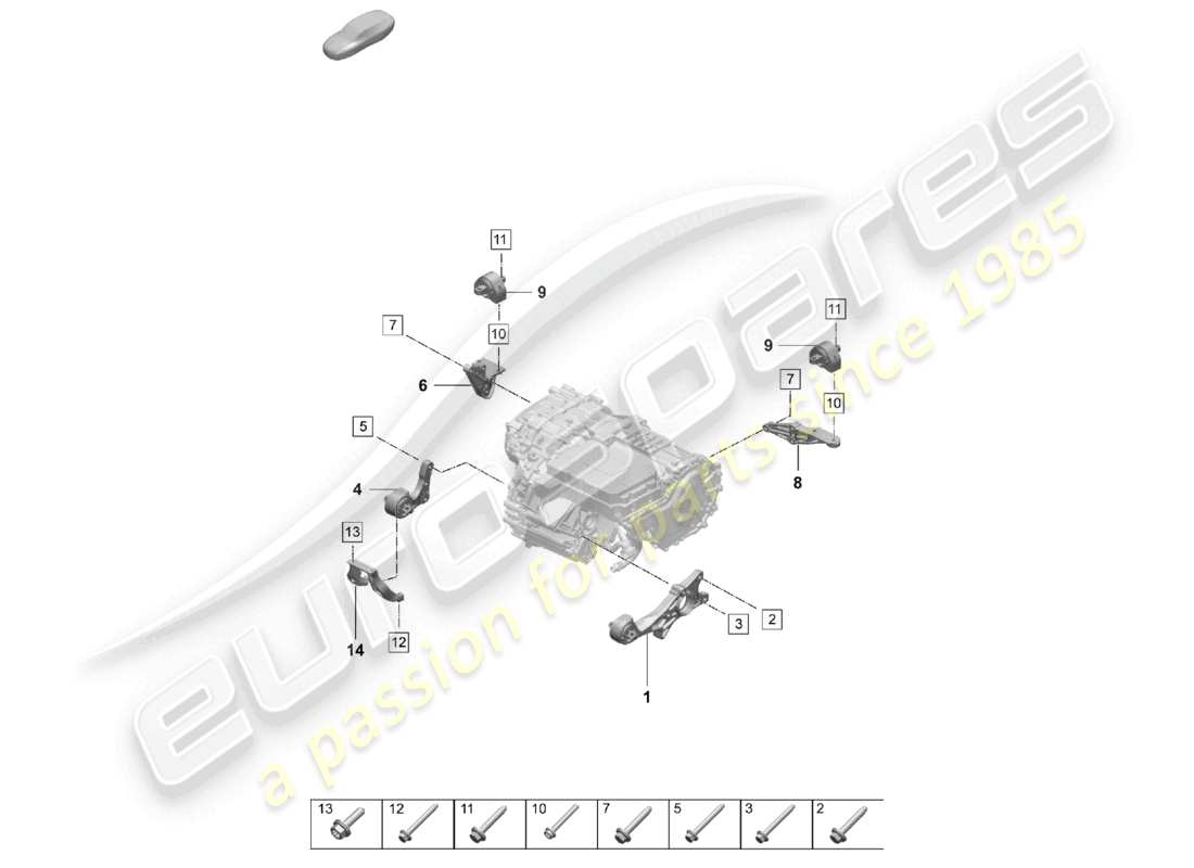 a part diagram from the porsche taycan parts catalogue