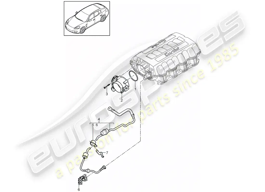 porsche 2016 (panamera 970) throttle body parts diagram