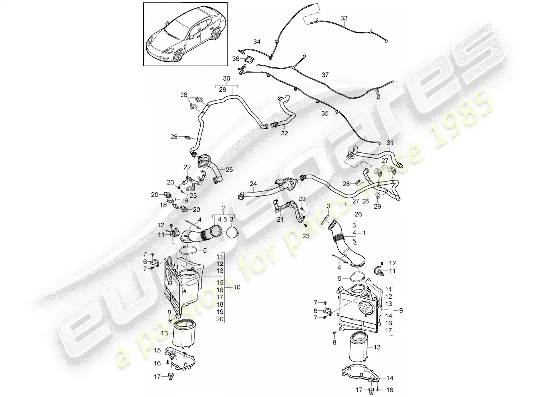 porsche 2010 (panamera 970) appendix parts diagram