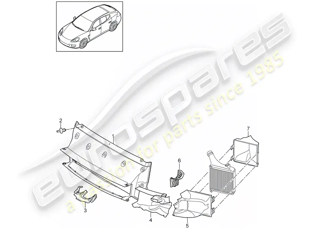 porsche 2010 (panamera 970) air duct parts diagram