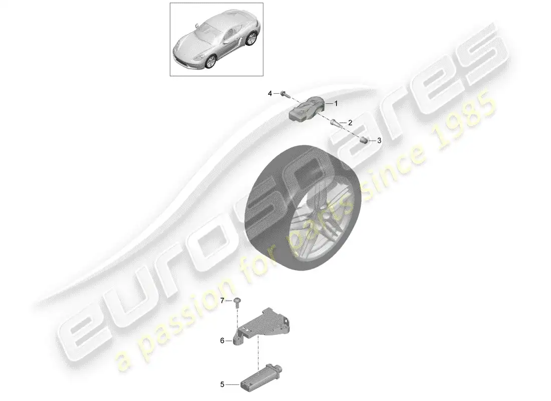 porsche 2020 (718 cayman) tire pressure control system parts diagram