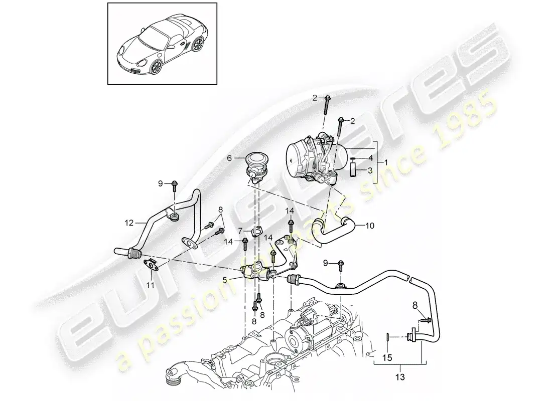 porsche 2010 (987 boxster) air injection parts diagram