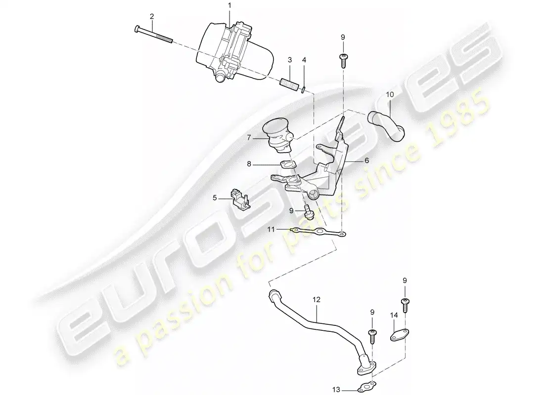 porsche 2008 (987 cayman) air injection parts diagram