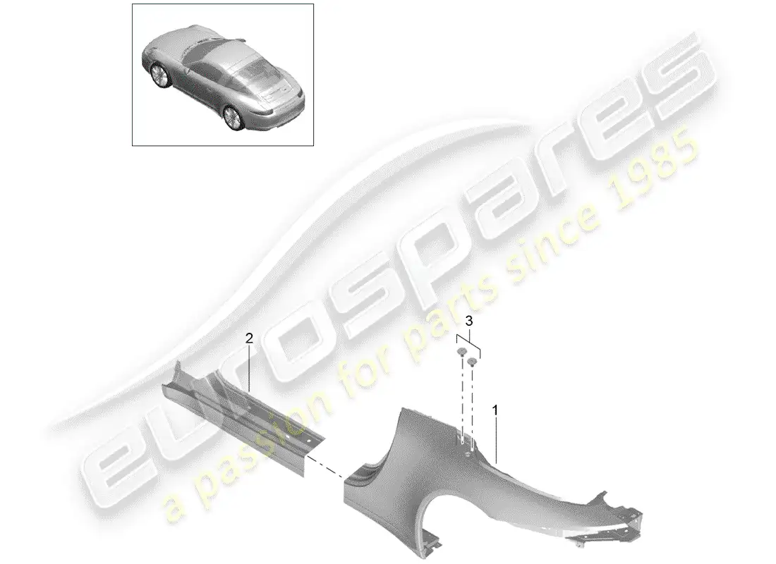 porsche 2012 (991-1) side panel parts diagram