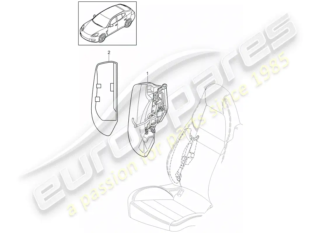 porsche 2016 (panamera 970) side panel parts diagram