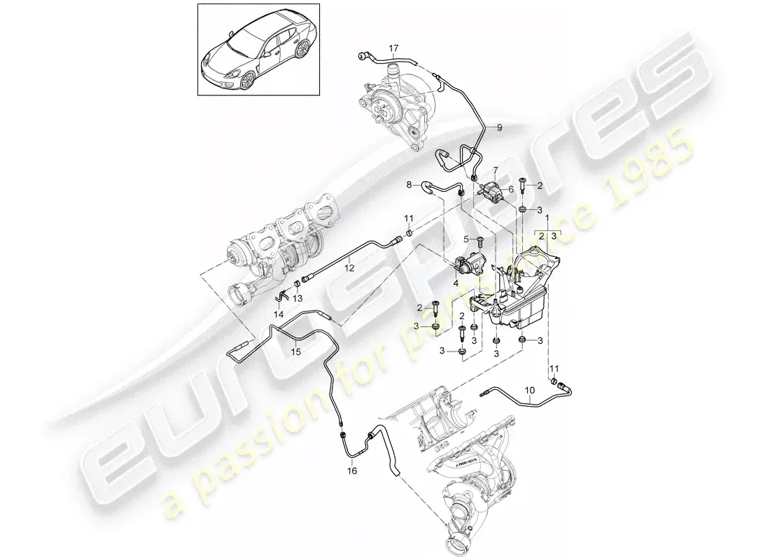 porsche 2016 (panamera 970) vacuum tank parts diagram