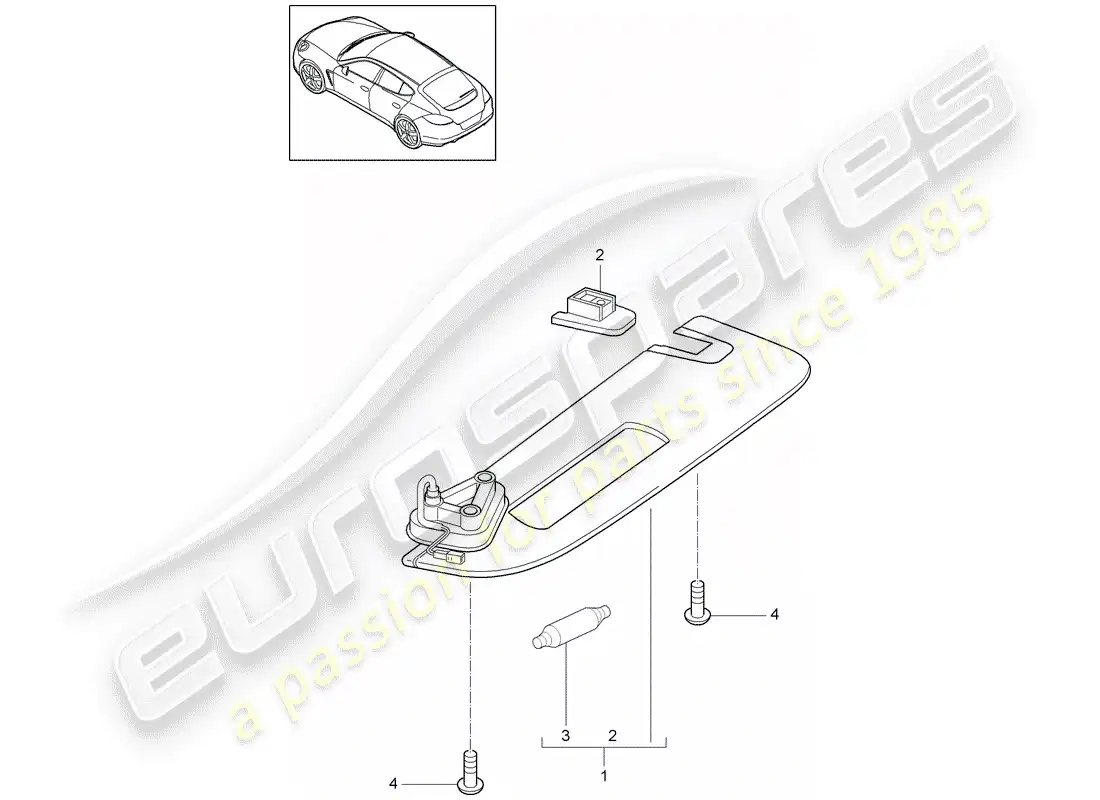 porsche 2016 (panamera 970) sun vizors parts diagram